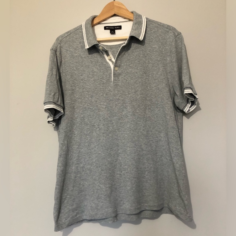 MICHAEL KORS Men’s Medium Gray Polo Shirt